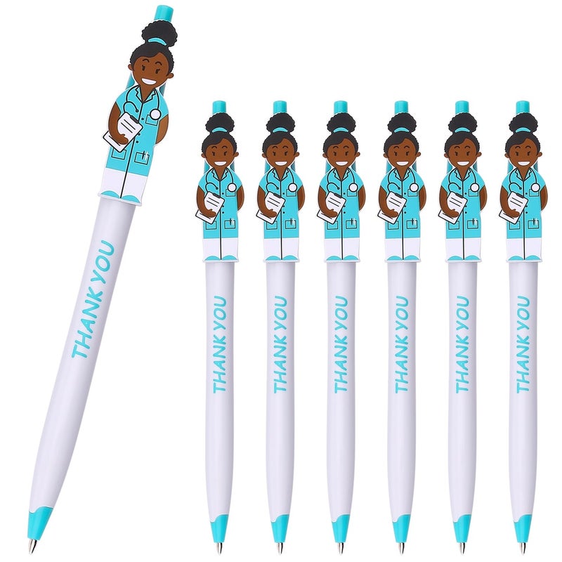 Sikao Cute Doctor Pens Thank You Caring Gifts for Doctors Medical Staff Assistants Healthcare Workers Women Coworkers Pharmacy (Blue 36-Pack) - Image 1